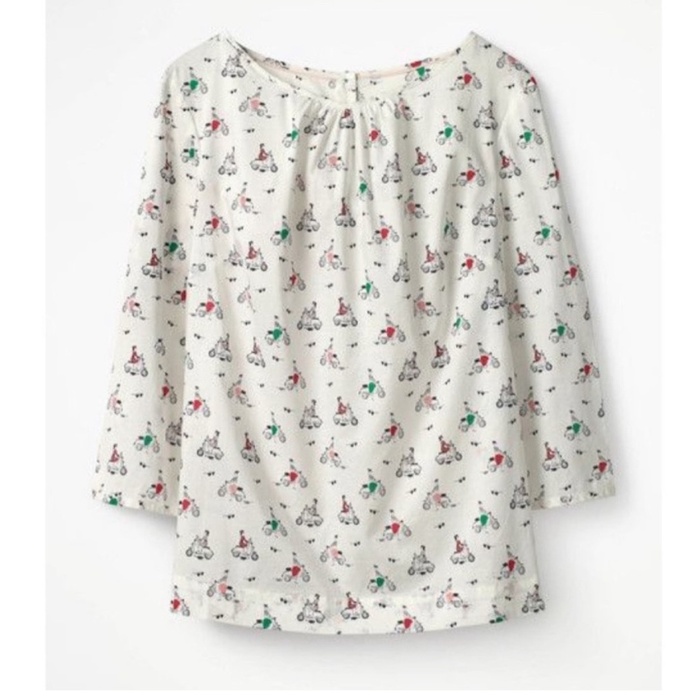 Boden Scooter Girl Novelty Print Shirt